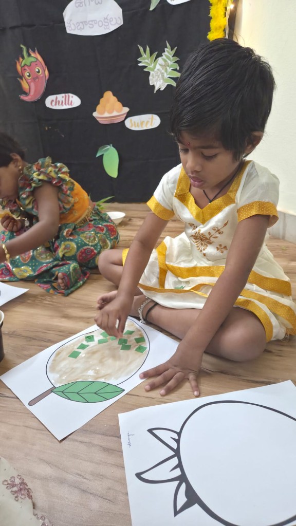 Child doing festival craft activity